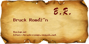 Bruck Román névjegykártya